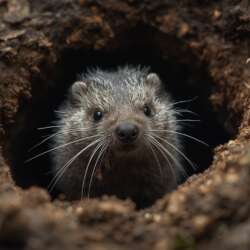 taupe sortant de son trou